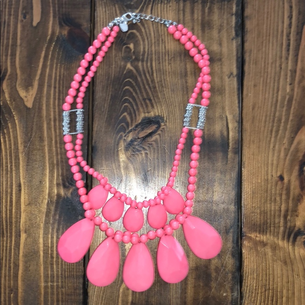 pink beaded statement necklace
